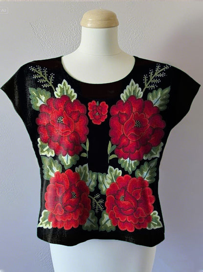 Mujer Fiesta Mexicana Cinco De Mayo Arte Floral Impreso Huipil
