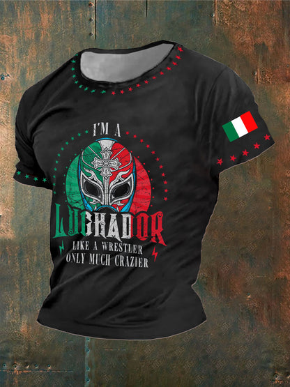 Camiseta con estampado de máscara de lucha libre mexicana Fiesta Cinco de Mayo para hombre