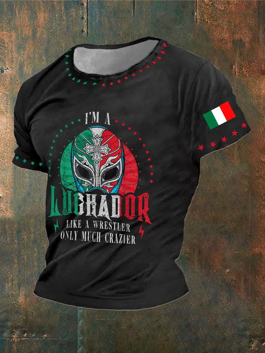 Camiseta con estampado de máscara de lucha libre mexicana Fiesta Cinco de Mayo para hombre