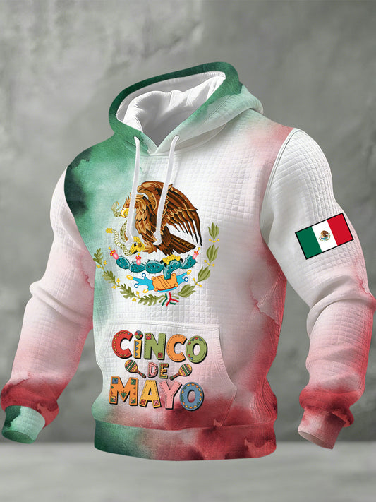 Sudadera con capucha impresa conmemorativa mexicana del Cinco de Mayo de los hombres