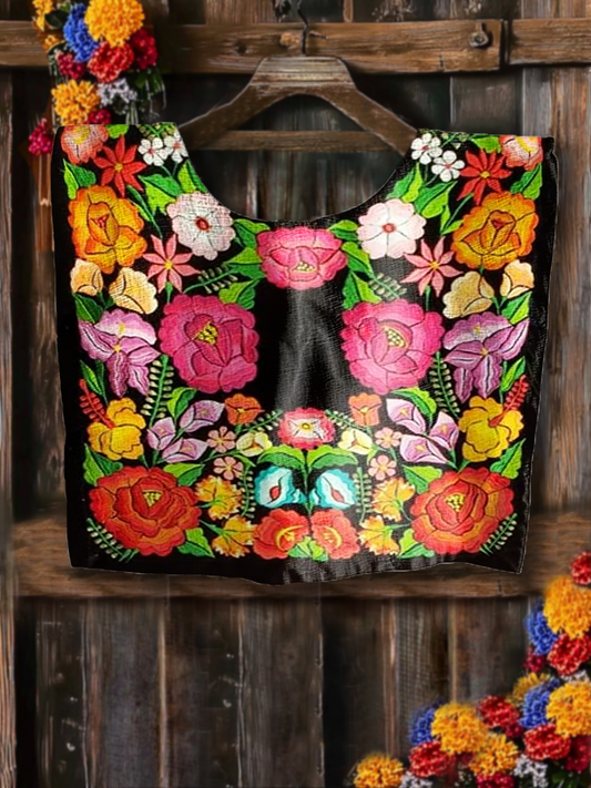 Mujer Fiesta Mexicana Cinco De Mayo Arte Floral Impreso Huipil