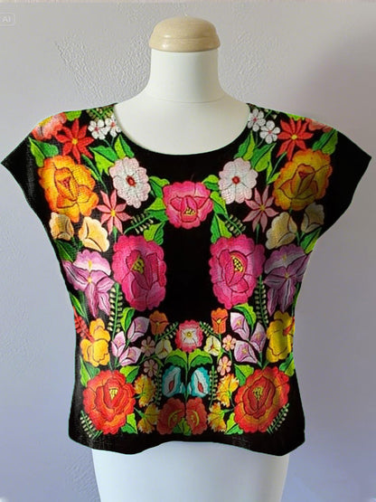 Mujer Fiesta Mexicana Cinco De Mayo Arte Floral Impreso Huipil