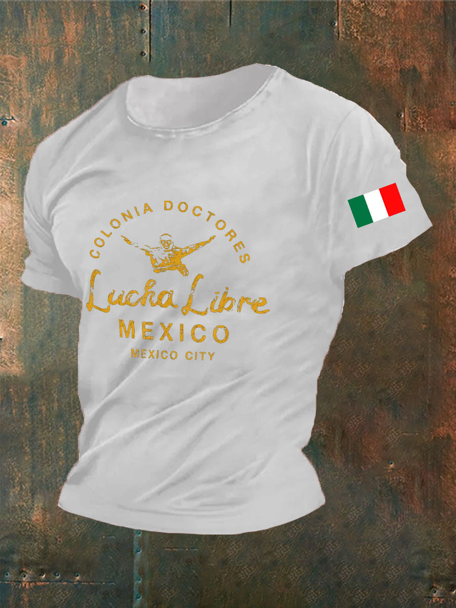 Camiseta con estampado de máscara de lucha libre mexicana Fiesta Cinco de Mayo para hombre