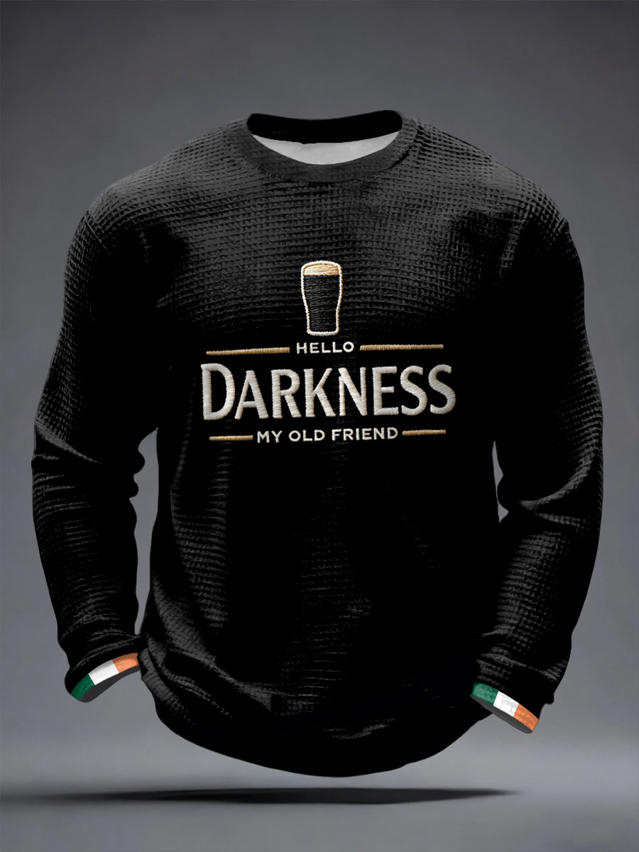 Camiseta de manga larga Hello Darkness My Old Friend Waffle para hombre