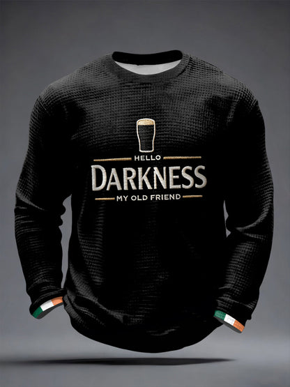 Camiseta de manga larga Hello Darkness My Old Friend Waffle para hombre