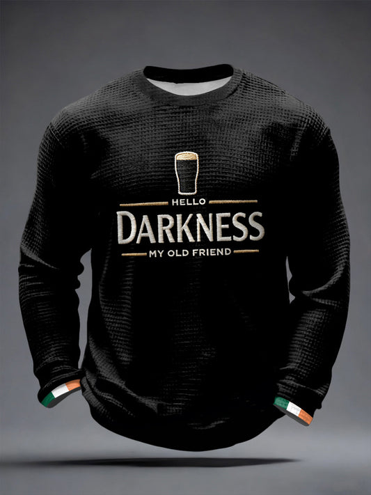 Camiseta de manga larga Hello Darkness My Old Friend Waffle para hombre