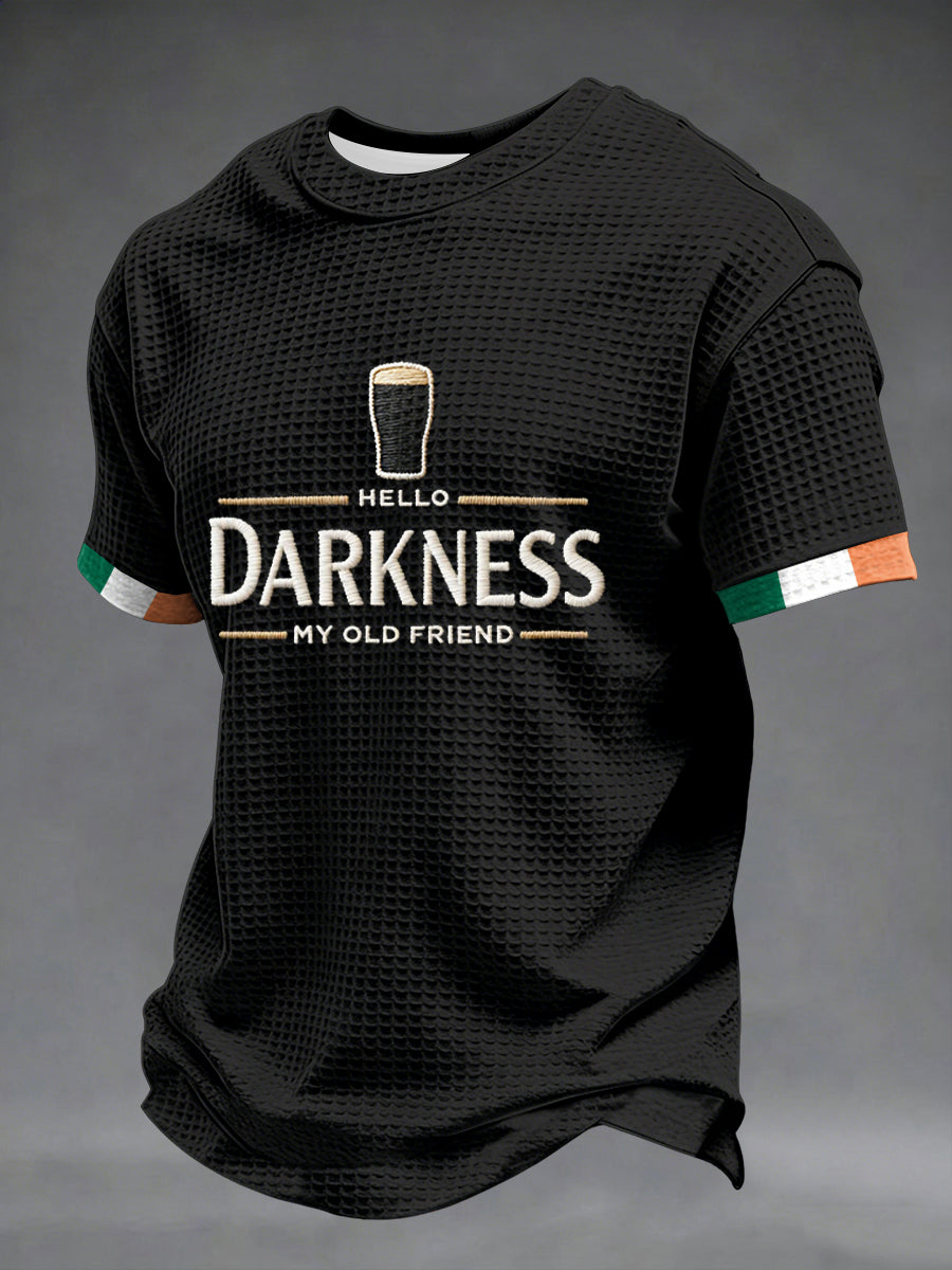 Camiseta manga corta Hello Darkness My Old Friend Waffle para hombre