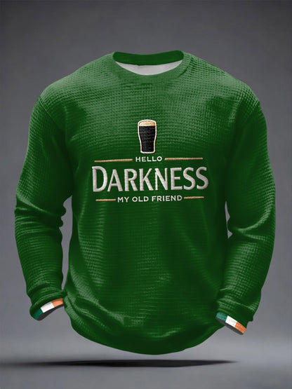 Camiseta de manga larga Hello Darkness My Old Friend Waffle para hombre