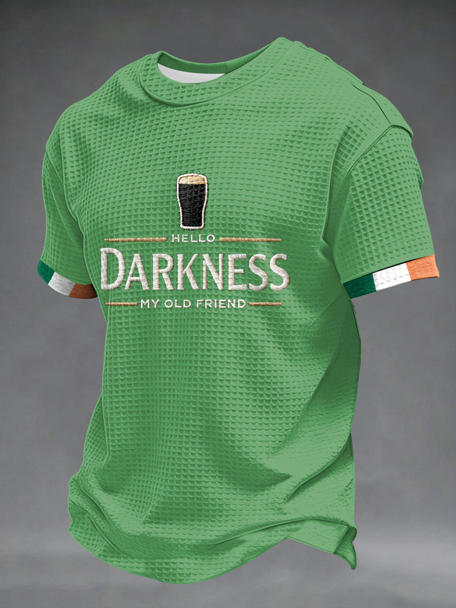 Camiseta manga corta Hello Darkness My Old Friend Waffle para hombre
