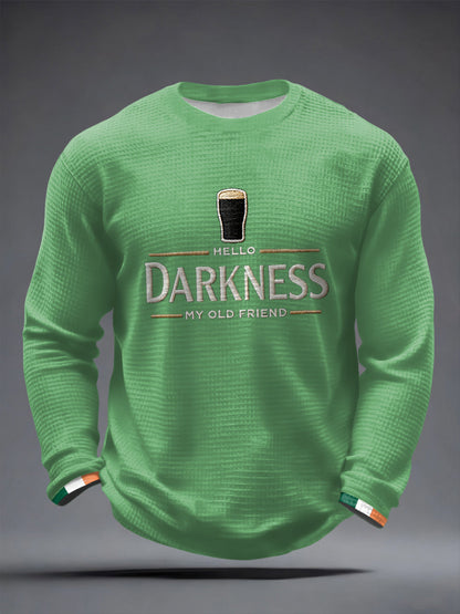 Camiseta de manga larga Hello Darkness My Old Friend Waffle para hombre