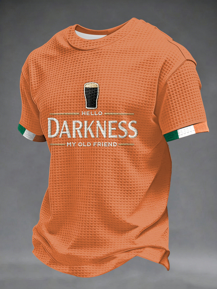 Camiseta manga corta Hello Darkness My Old Friend Waffle para hombre