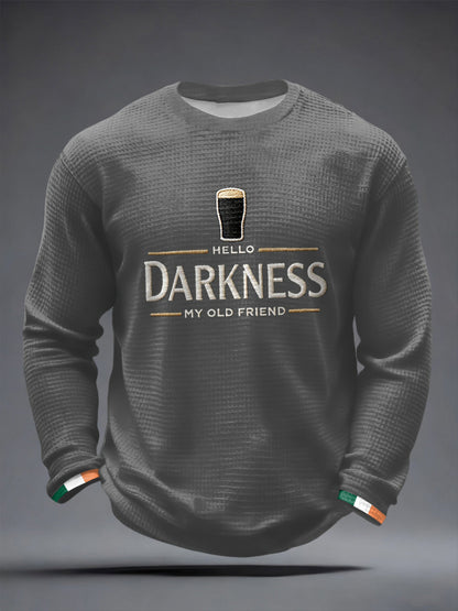 Camiseta de manga larga Hello Darkness My Old Friend Waffle para hombre