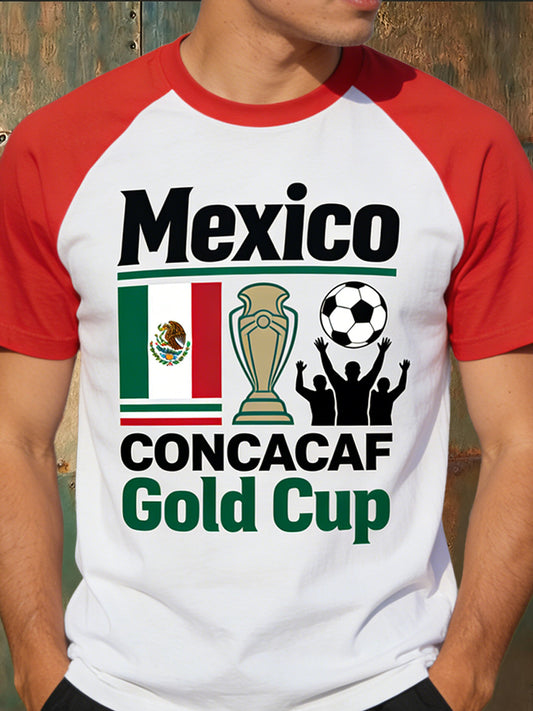 Copa del mundo de México de los hombres que anima impreso camiseta del ventilador