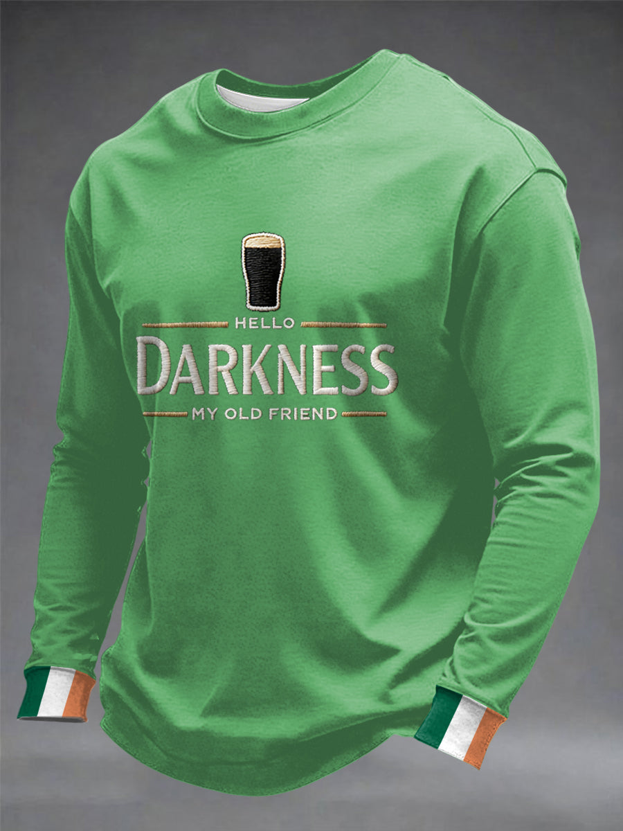 Hombres Hola oscuridad mi viejo amigo crew Masajeadores de cuello sudadera