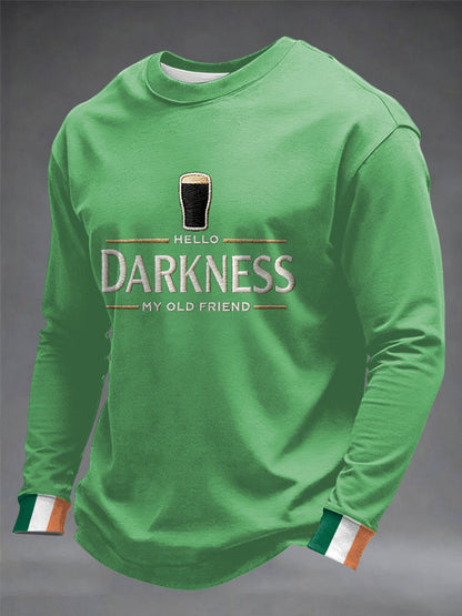 Hombres Hola oscuridad mi viejo amigo crew Masajeadores de cuello sudadera