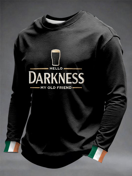 Hombres Hola oscuridad mi viejo amigo crew Masajeadores de cuello sudadera