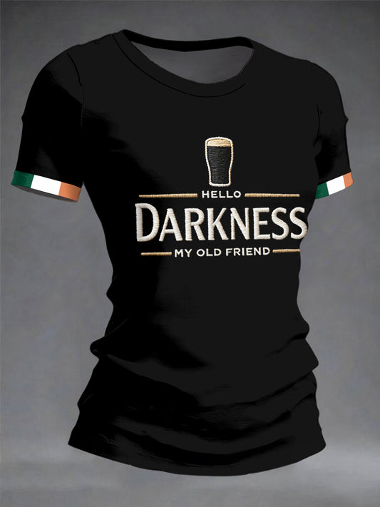 Camiseta Hello Darkness My Old Friend para mujer