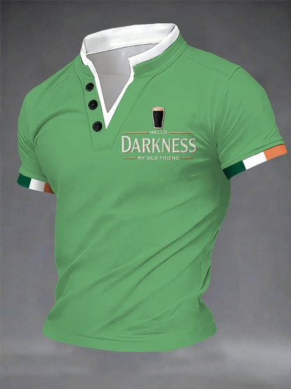 Hola oscuridad de los hombres mi viejo amigo doble capa cuello camiseta
