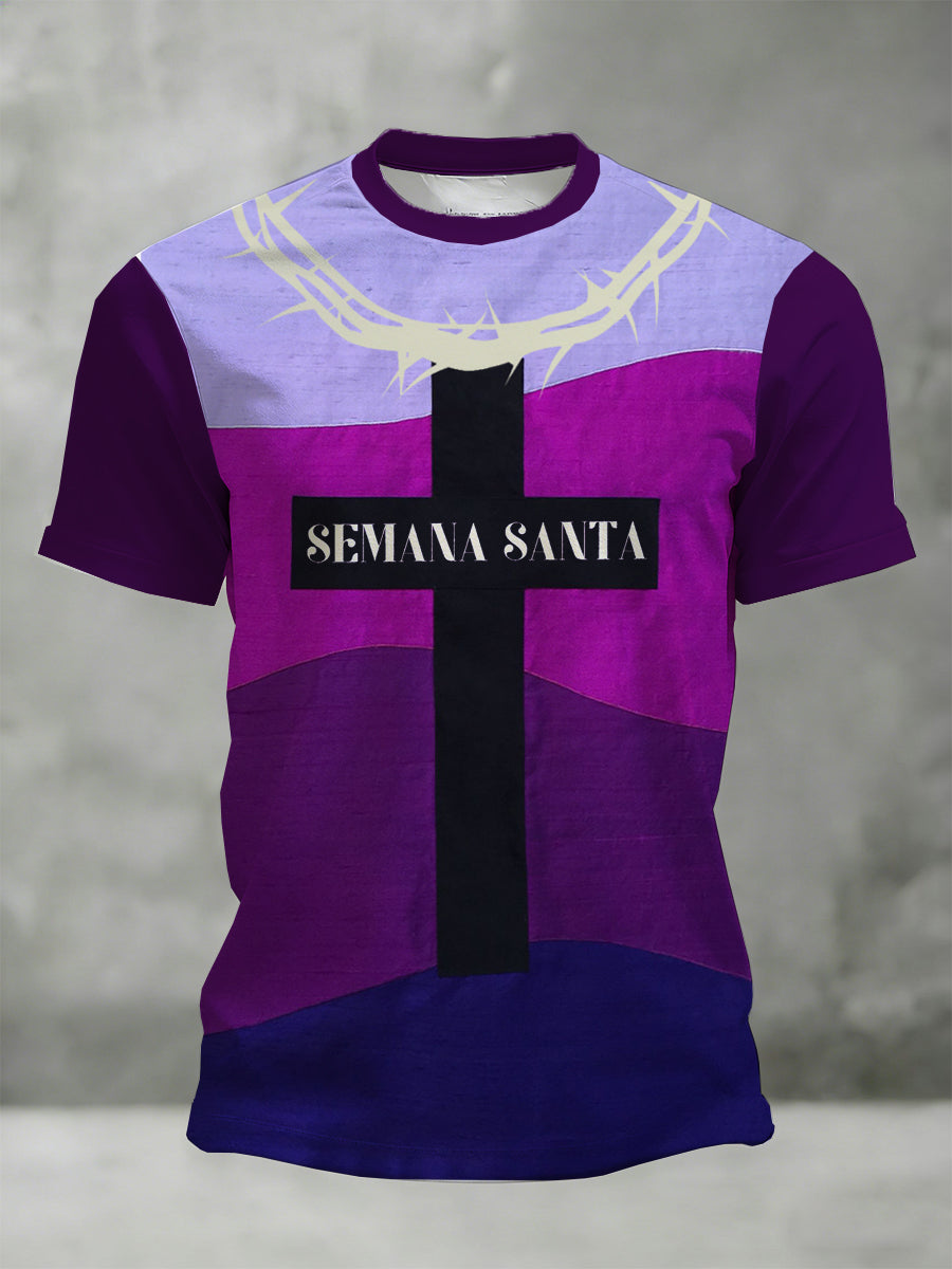 Camiseta estampada de Semana Santa para hombre