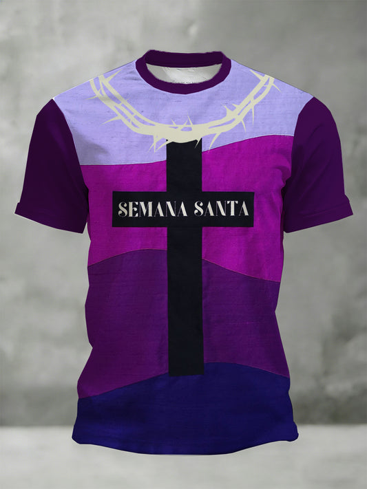 Camiseta estampada de Semana Santa para hombre
