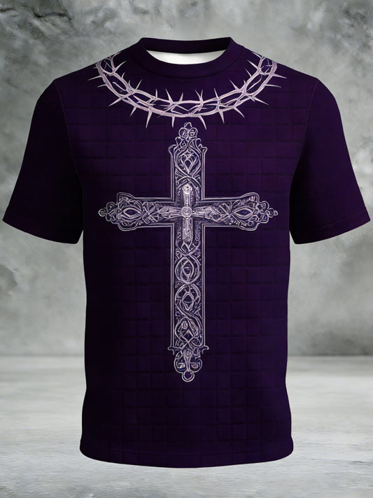 Camiseta casual de manga corta estampada Semana Santa mexicana retro