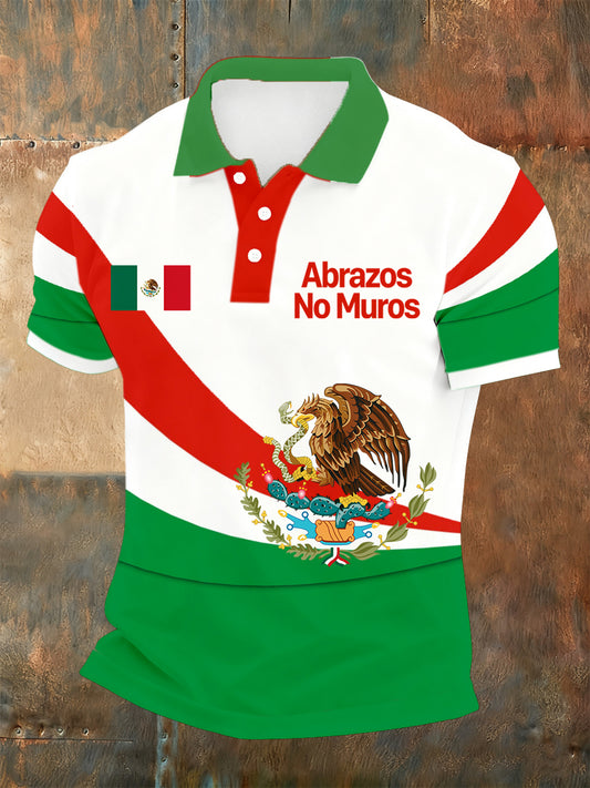 Polo estampado de temática mexicana para hombre