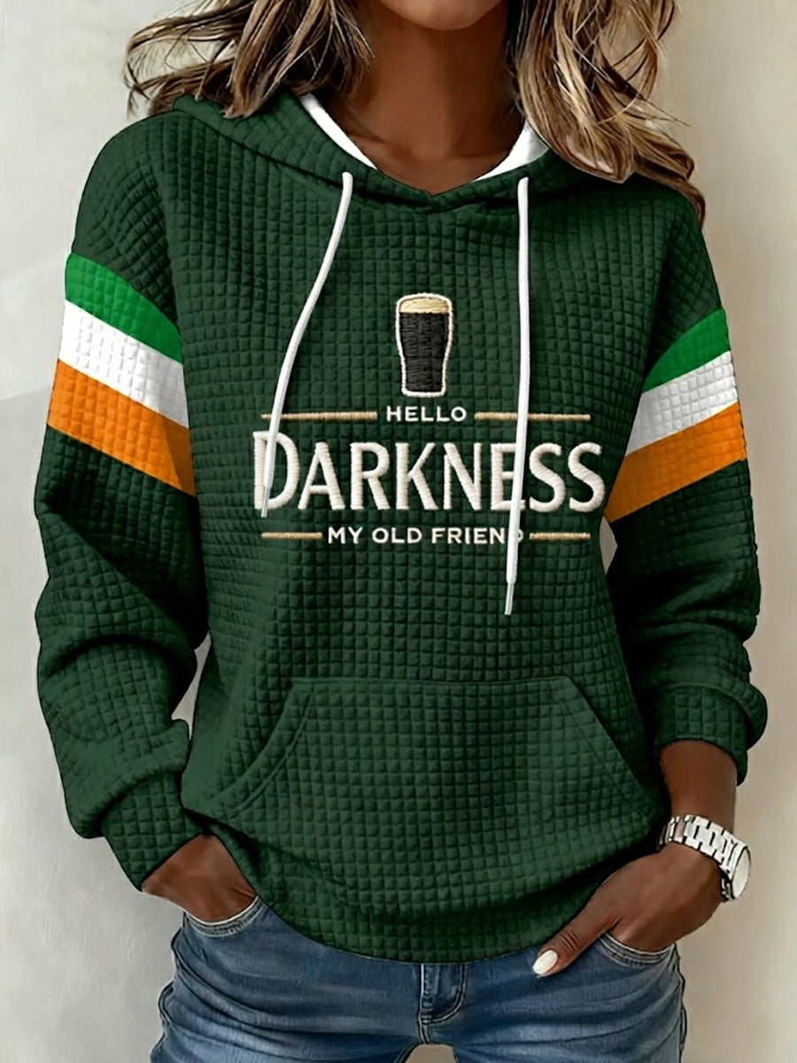 Sudadera con capucha Hello Darkness My Old Friend para mujer