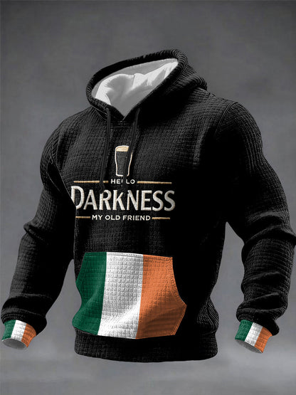 Hombres Hello Darkness My Old Friend Sudadera con capucha de algodón a cuadros