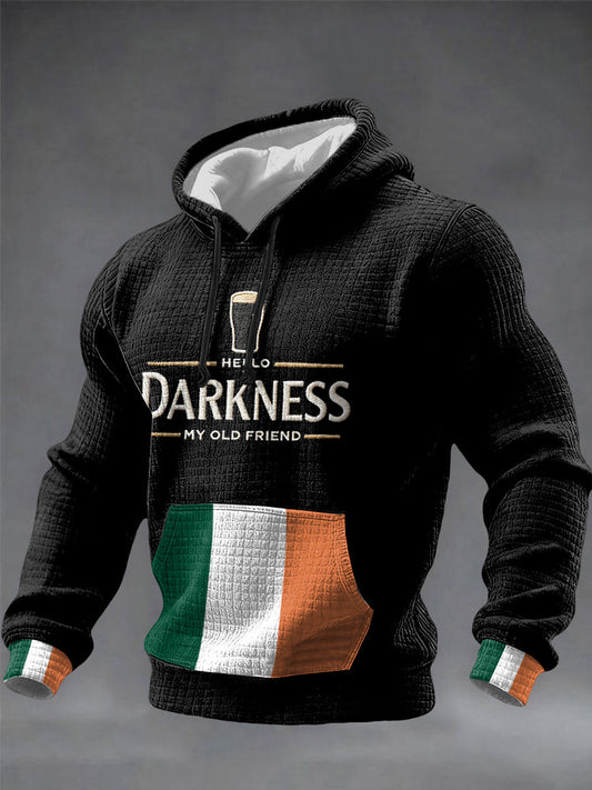 Hombres Hello Darkness My Old Friend Sudadera con capucha de algodón a cuadros