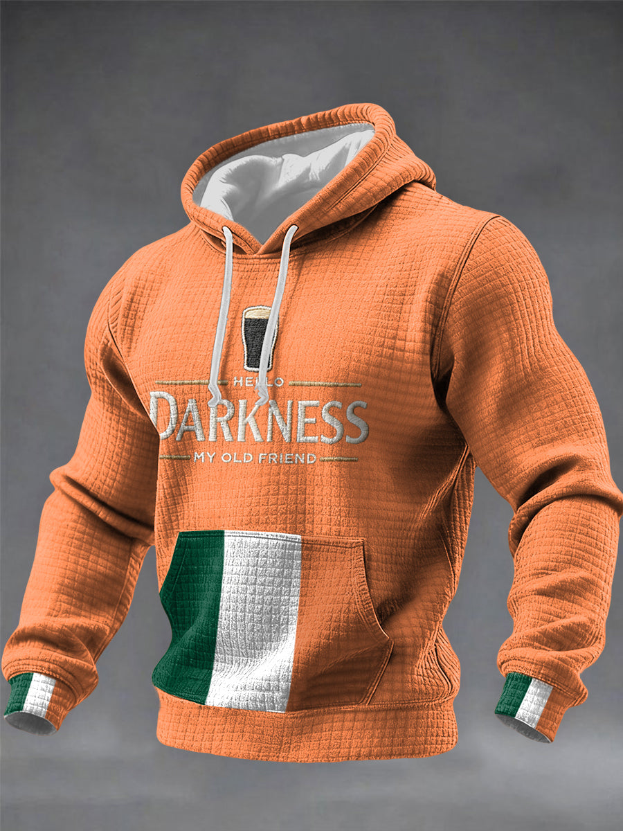Hombres Hello Darkness My Old Friend Sudadera con capucha de algodón a cuadros