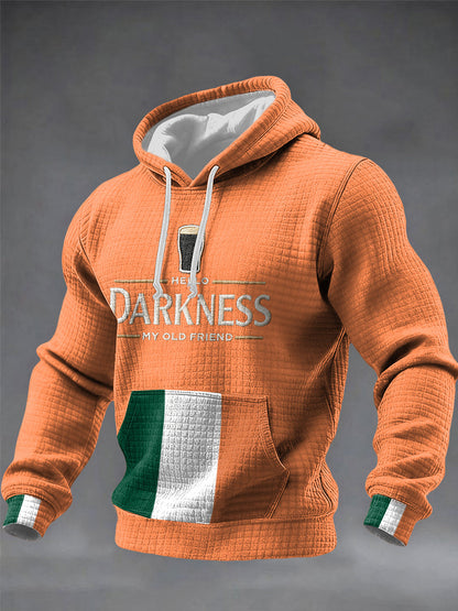 Hombres Hello Darkness My Old Friend Sudadera con capucha de algodón a cuadros