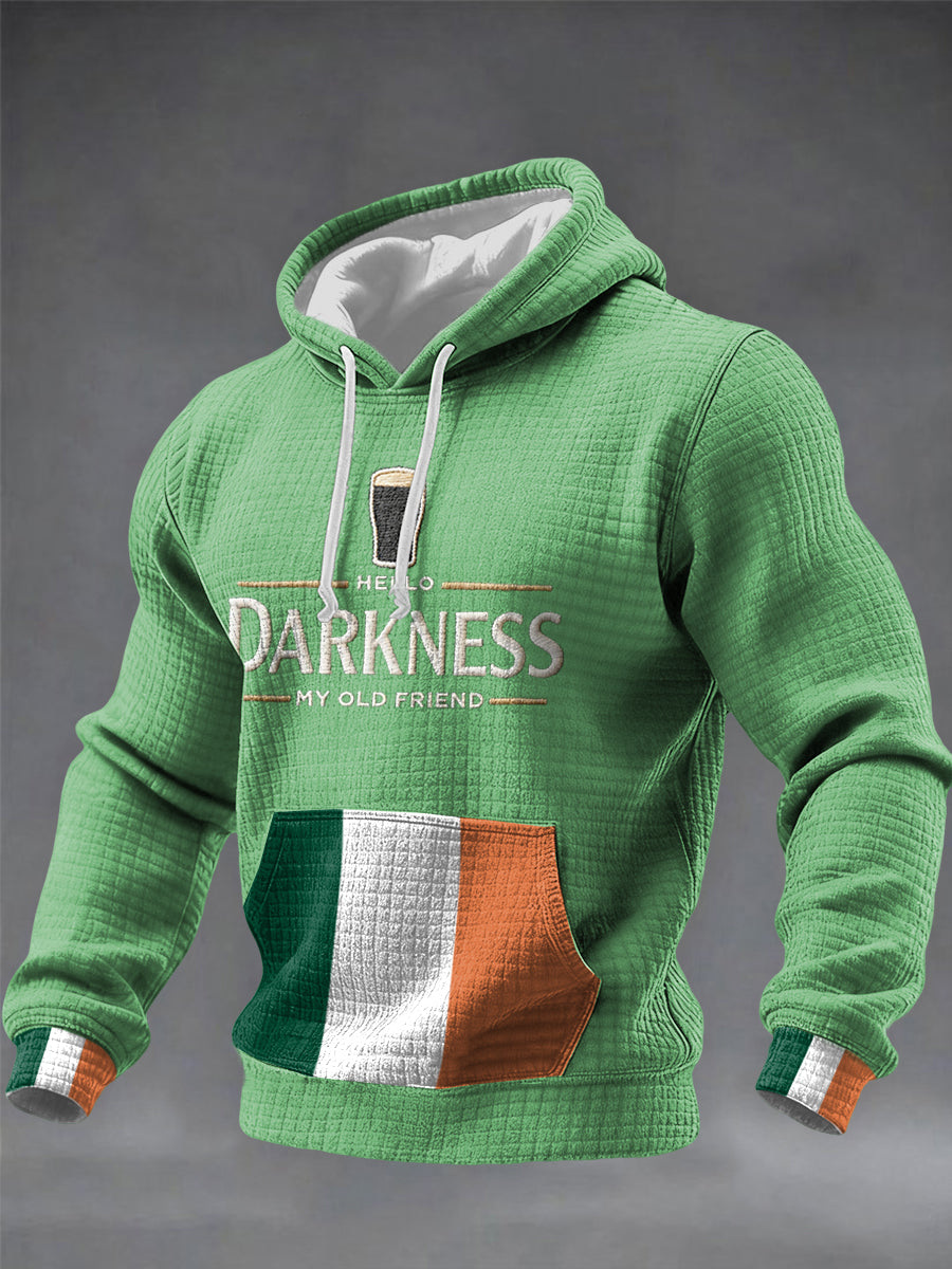 Hombres Hello Darkness My Old Friend Sudadera con capucha de algodón a cuadros