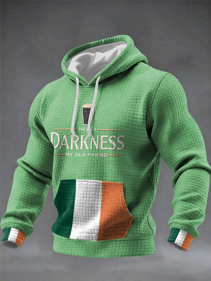 Hombres Hello Darkness My Old Friend Sudadera con capucha de algodón a cuadros