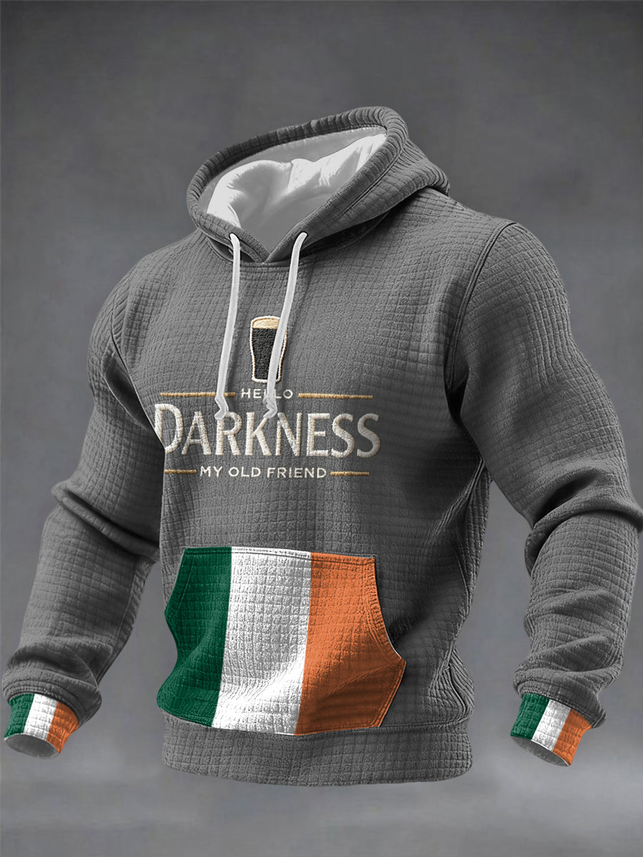 Hombres Hello Darkness My Old Friend Sudadera con capucha de algodón a cuadros