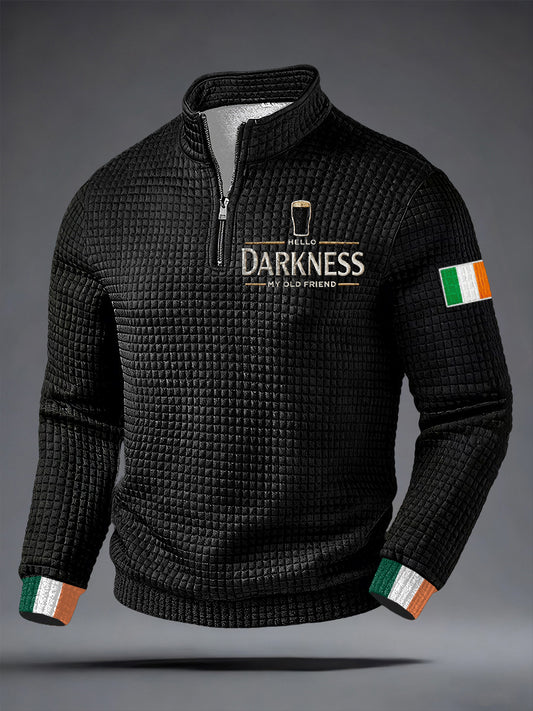 Hombres Hola oscuridad mi viejo amigo irlandés cerveza oscura sudadera