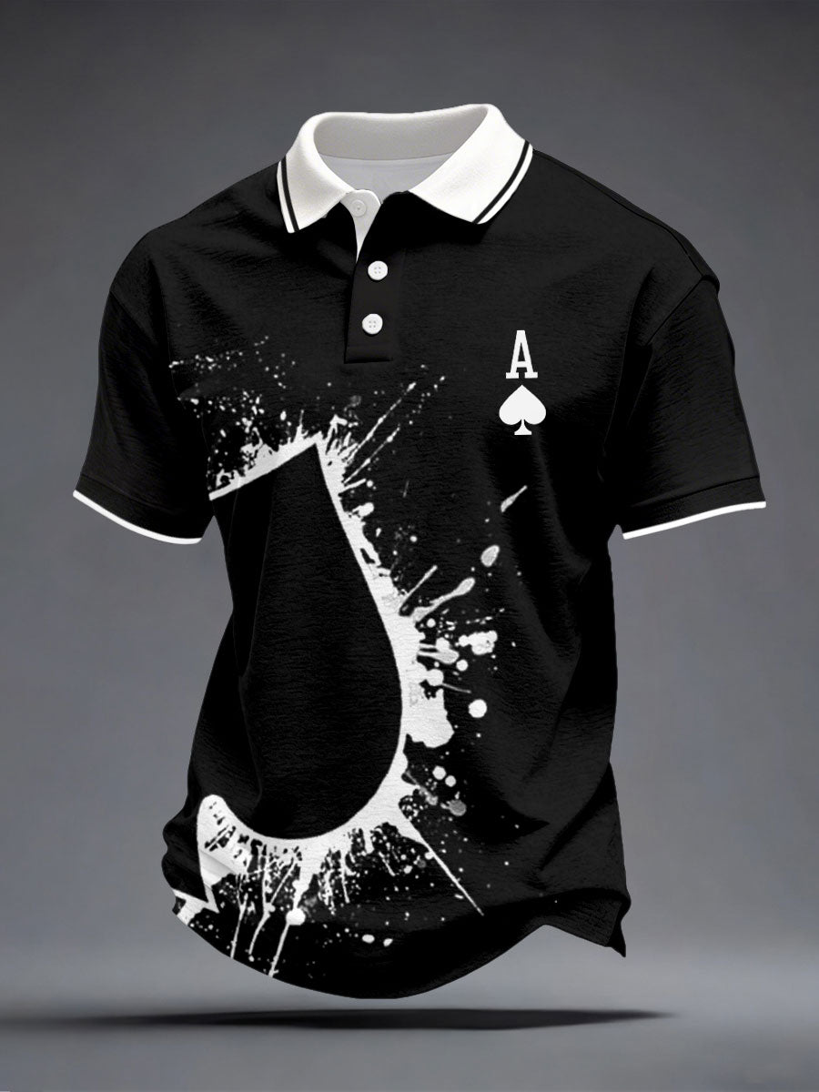 Tops estampados Poker Spade A para hombre