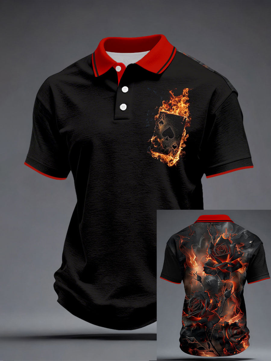 Tops Spade A Playing Card Rose para hombre