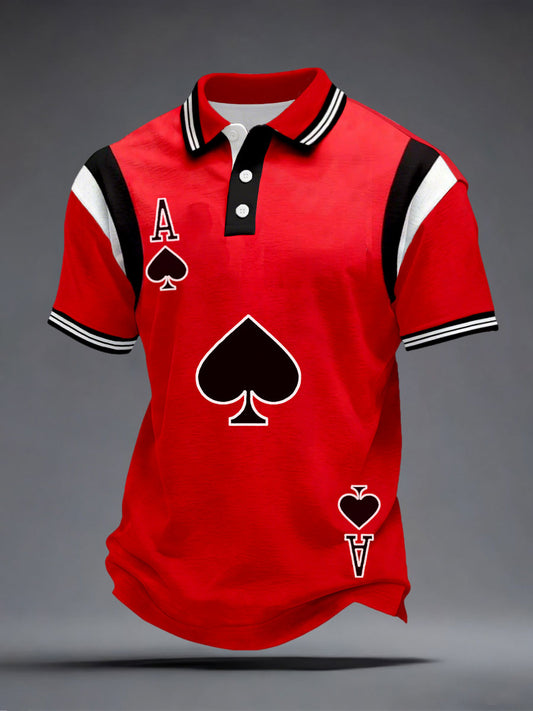 Tops estampados Poker Spade A para hombre