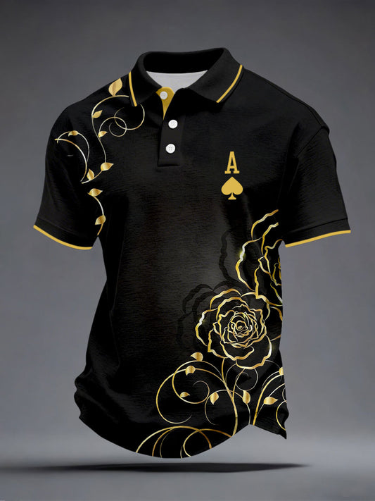 Tops con estampado floral Poker Spade A para hombre