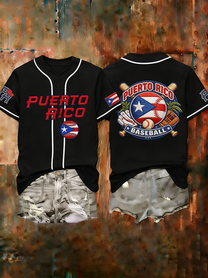 Camiseta de béisbol de manga corta para mujer
