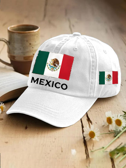 Sombrero con estampado de bandera mexicana unisex