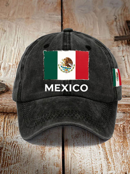 Sombrero con estampado de bandera mexicana unisex