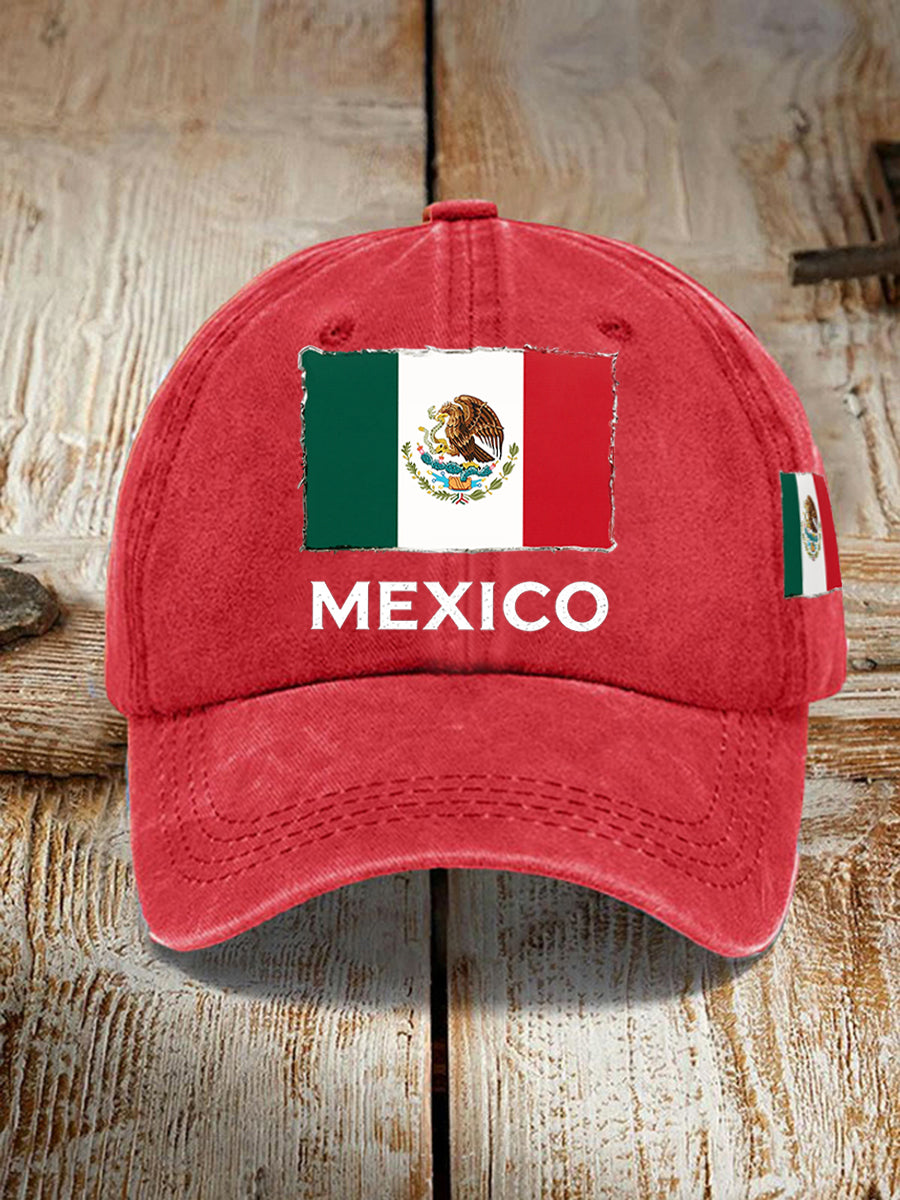 Sombrero con estampado de bandera mexicana unisex