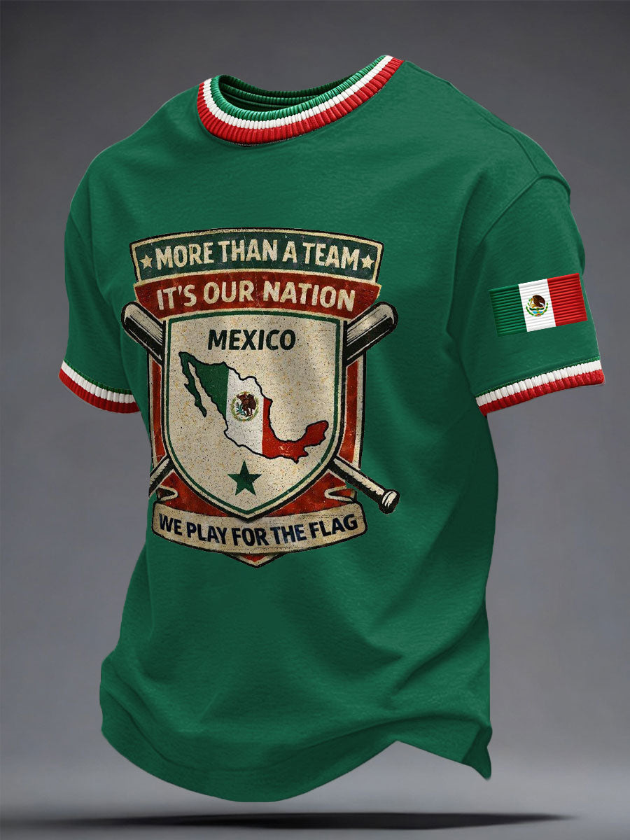 Camiseta estampada para hombres, amantes del béisbol mexicano