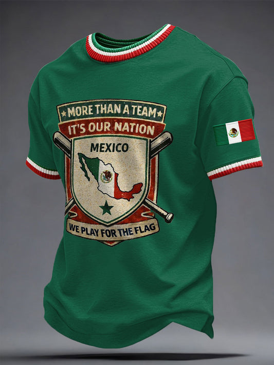 Camiseta estampada para hombres, amantes del béisbol mexicano