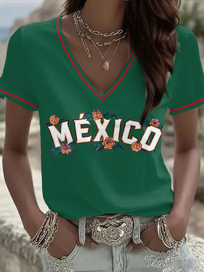 Camiseta estampada México Baseball Lover para mujer