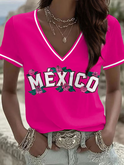 Camiseta estampada México Baseball Lover para mujer