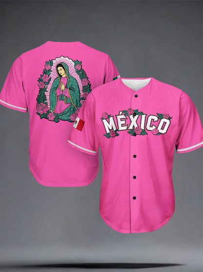 Amante del béisbol de México de los hombres impreso Camisa