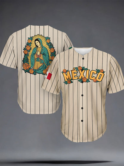 Amante del béisbol de México de los hombres impreso Camisa