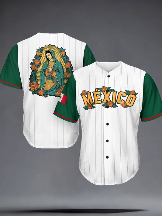 Amante del béisbol de México de los hombres impreso Camisa